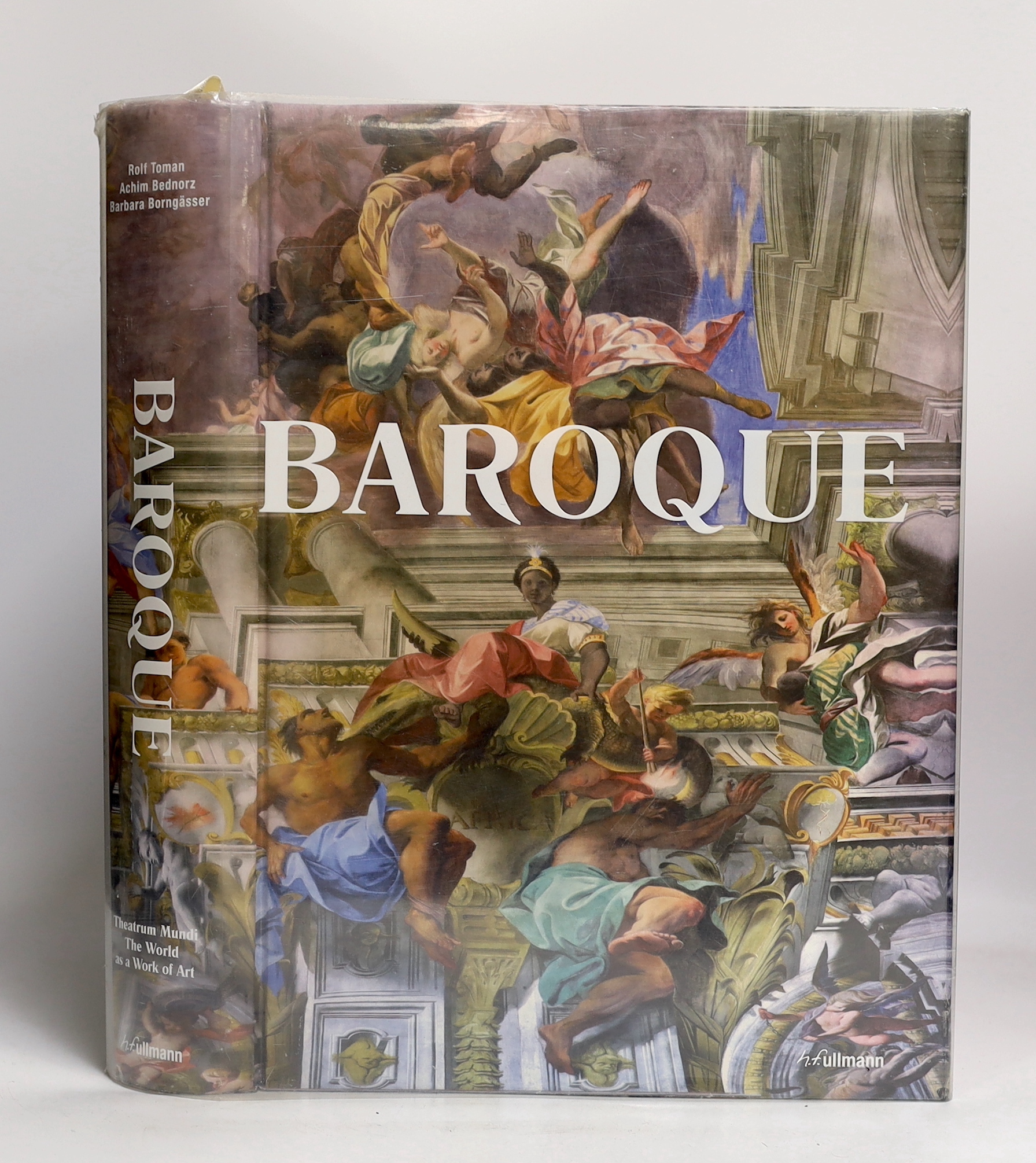 Toman, Rolf (editor) Baroque: theatrum mundi. The world as a work of art. many coloured illus. throughout; publisher's coloured pictorial boards and printed glassine wrapper, thick folio. Potsdam, (2013)